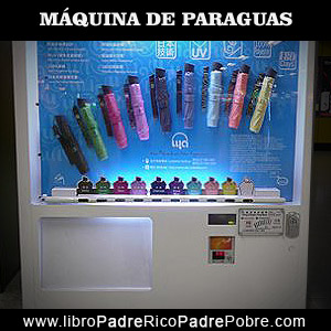 Máquina expendedora de paraguas.