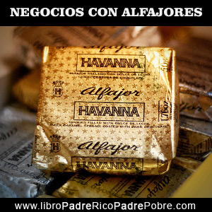 Envoltorio clásico dorado, del alfajor Havanna de chocolate.