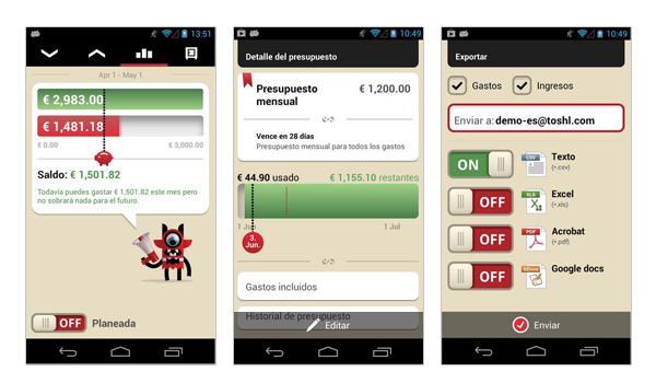 Toshl - Apps finanzas personales, dinero - Android - Apple, iPhone, iPad, App store